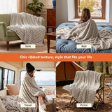 Bedsure GentleSoft Flannel Fleece Blanket - Ultra Soft Striped Pattern, All Seasons