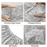 LUX DECOR 6-Piece Sheet Set - Paisley & Solid, 16