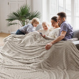 Bedsure GentleSoft Flannel Fleece Blanket - Ultra Soft Striped Pattern, All Seasons