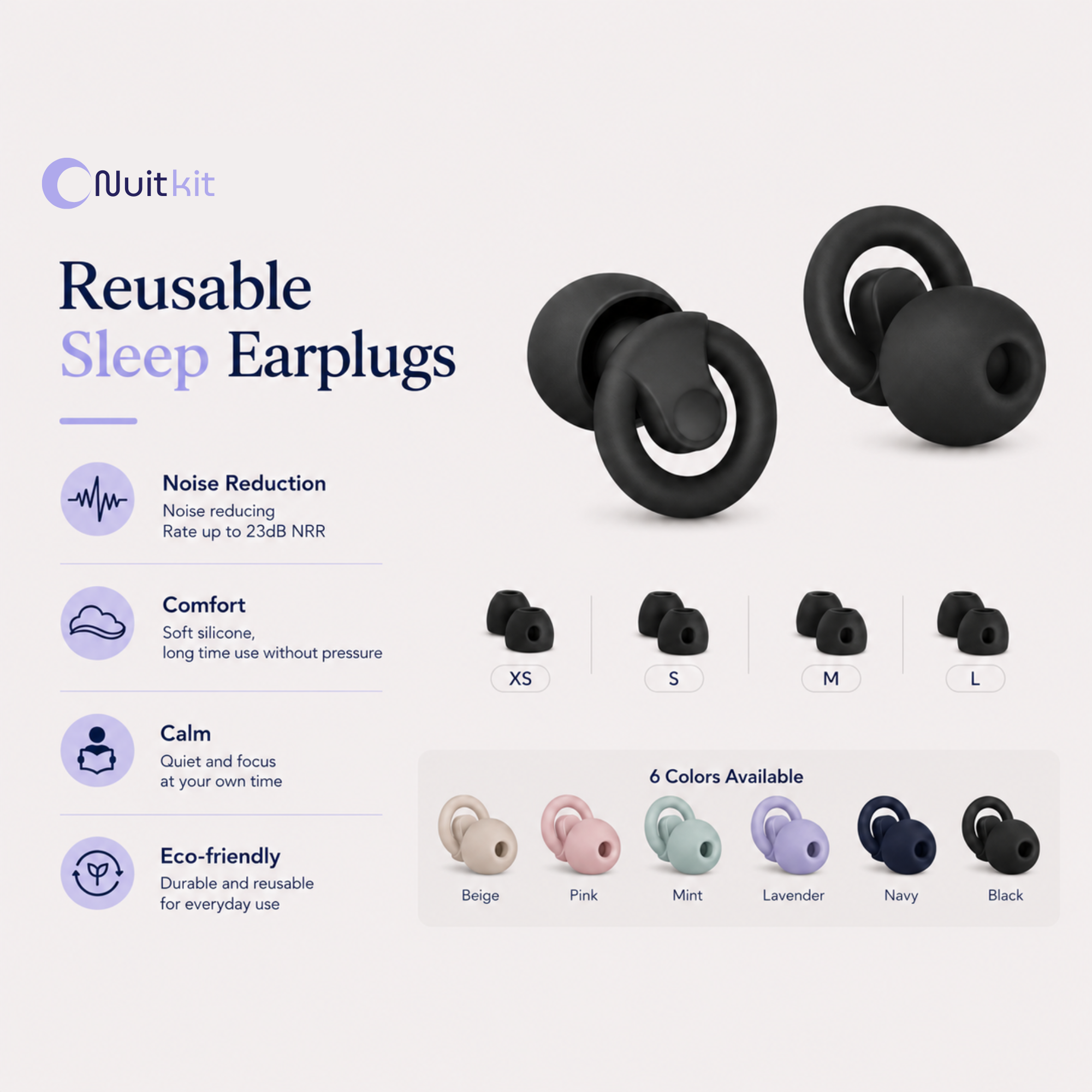 Silence Earplugs — Reusable Silicone Sleep Earplugs